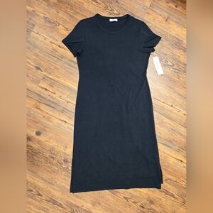 Calvin Klein tee shirt dress midi M black nwt cool soft comfy vacay